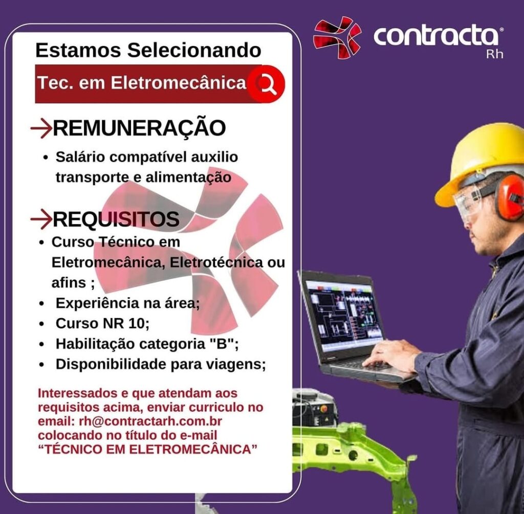 Vaga para Técnico de Eletromecânica