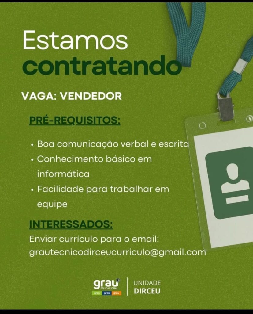 Vaga para Vendedor