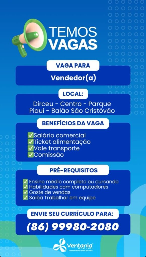 Vaga para Vendedor(a)