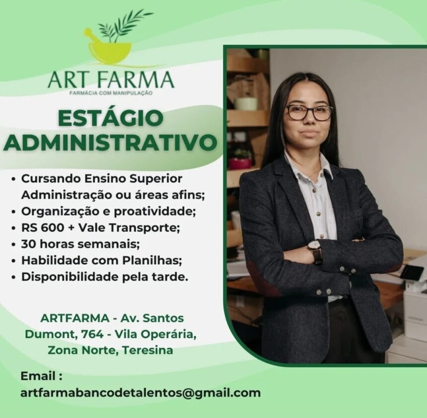 Vaga de Estágio para Administrativo