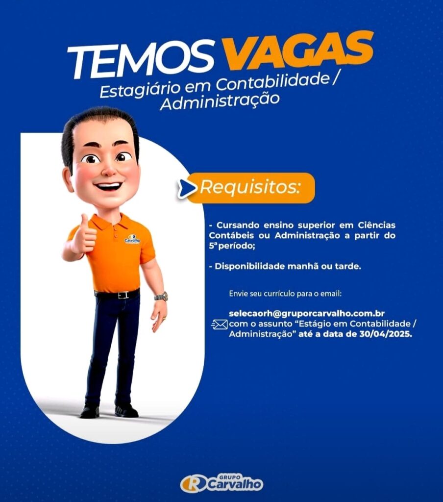 Vaga de Estágio para Contabilidade/ Adm