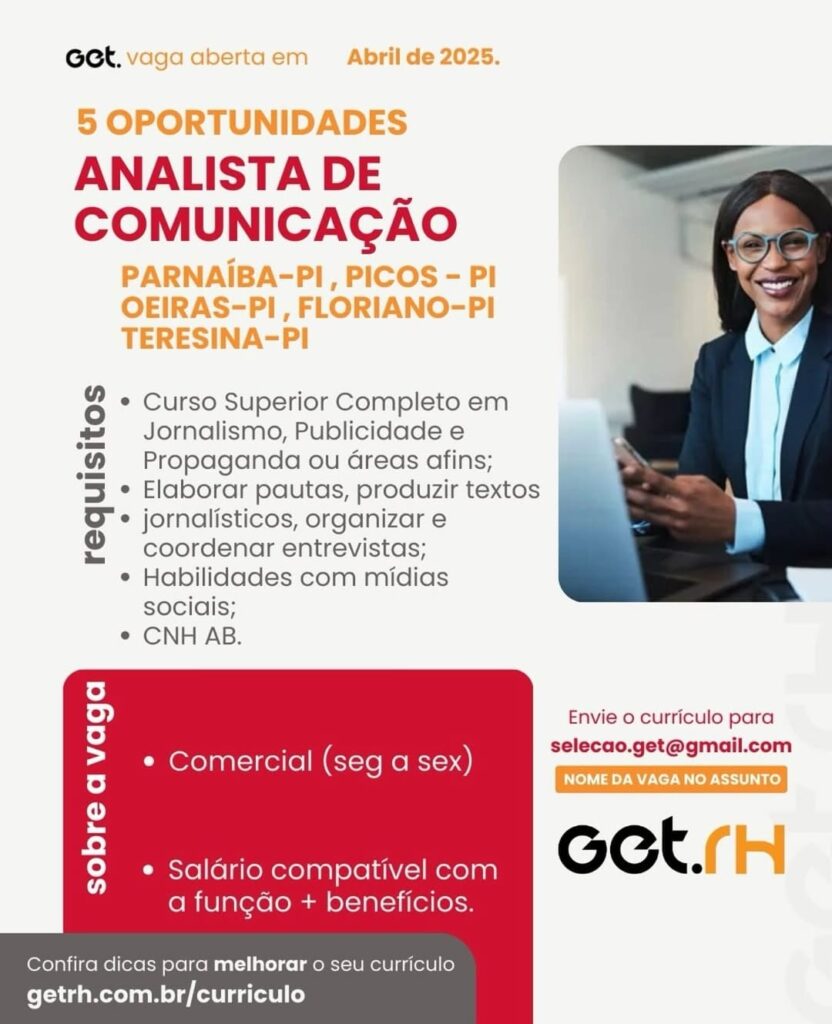 Vaga para Analista de Comunicação