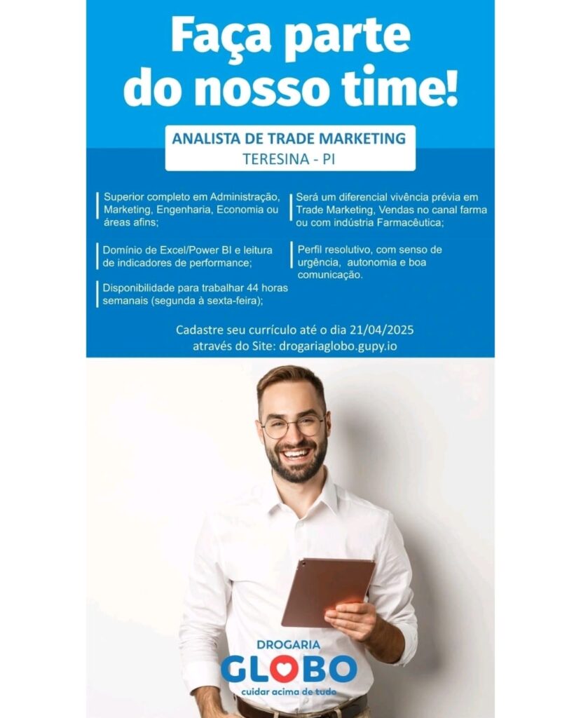 Vaga para Analista de Trade Marketing