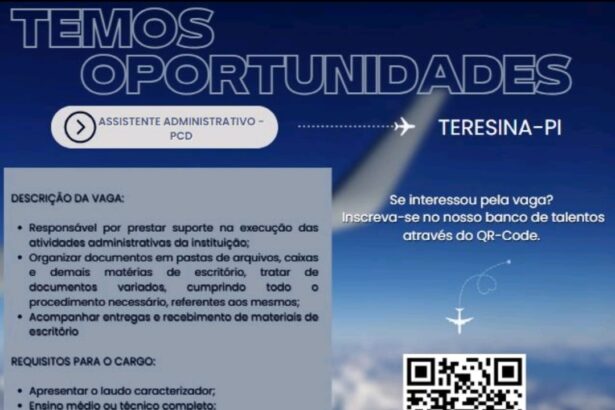 Vaga para Assistente Administrativo (PCD)