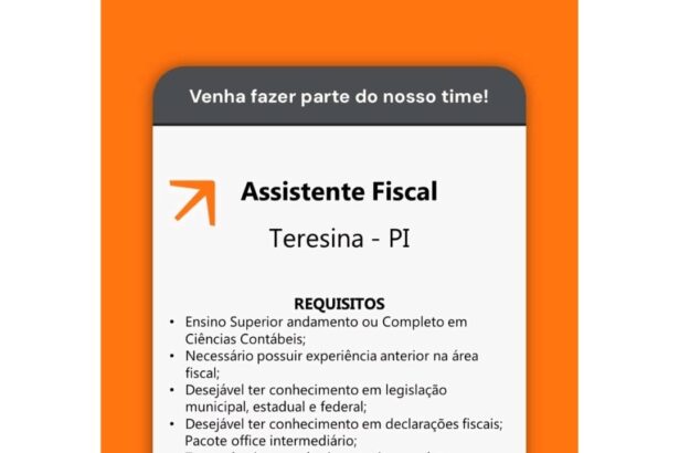 Vaga para Assistente Fiscal