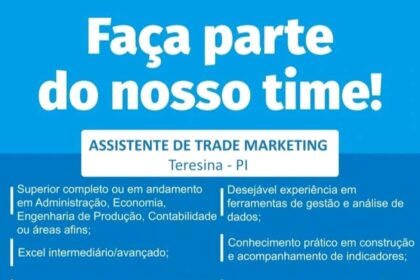 Vaga para Assistente de Trade Marketing