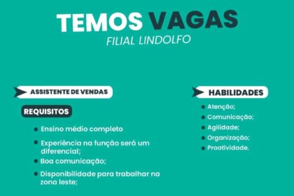 Vaga para Assistente de Vendas