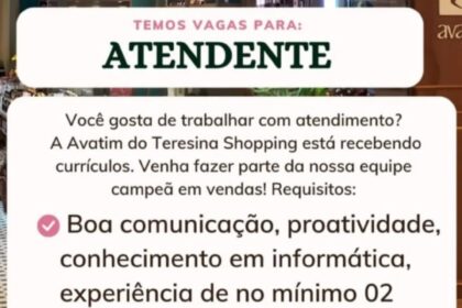 Vaga para Atendente