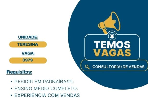 Vaga para Consultor(a) de Vendas em Parnaíba