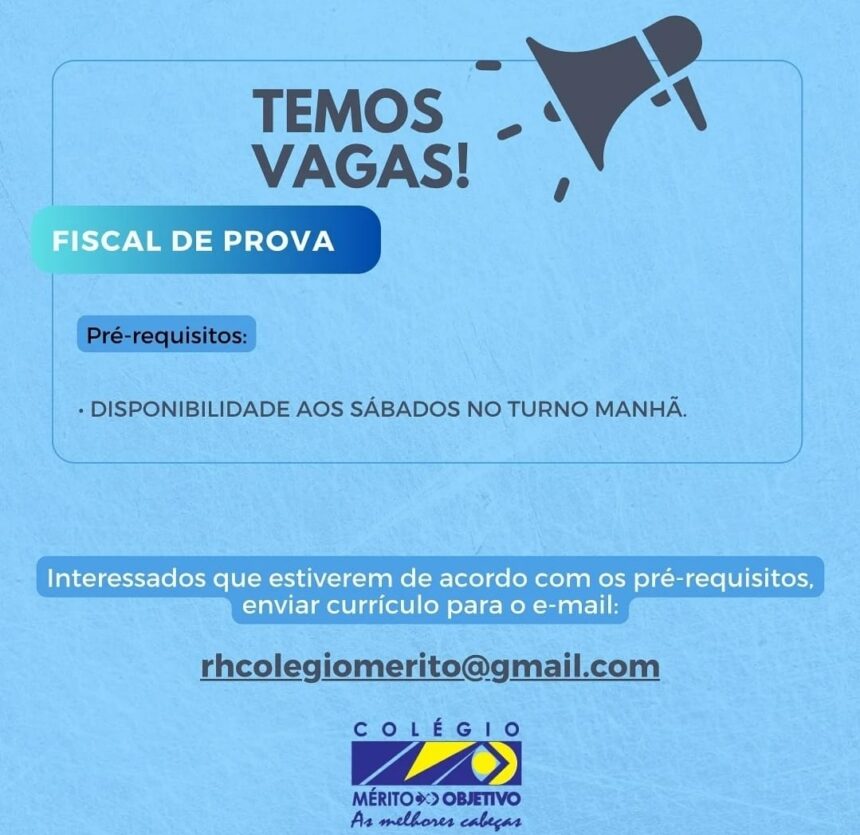 Vaga para Fiscal de Prova