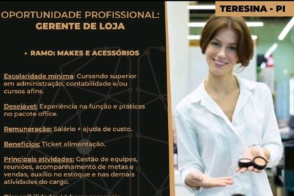 Vaga para Gerente de Loja
