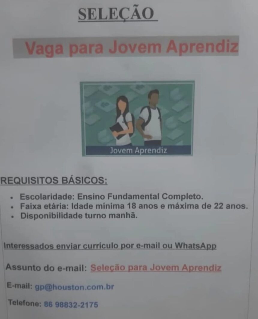Vaga para Jovem Aprendiz