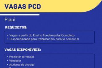 Vaga para PCD no Piauí
