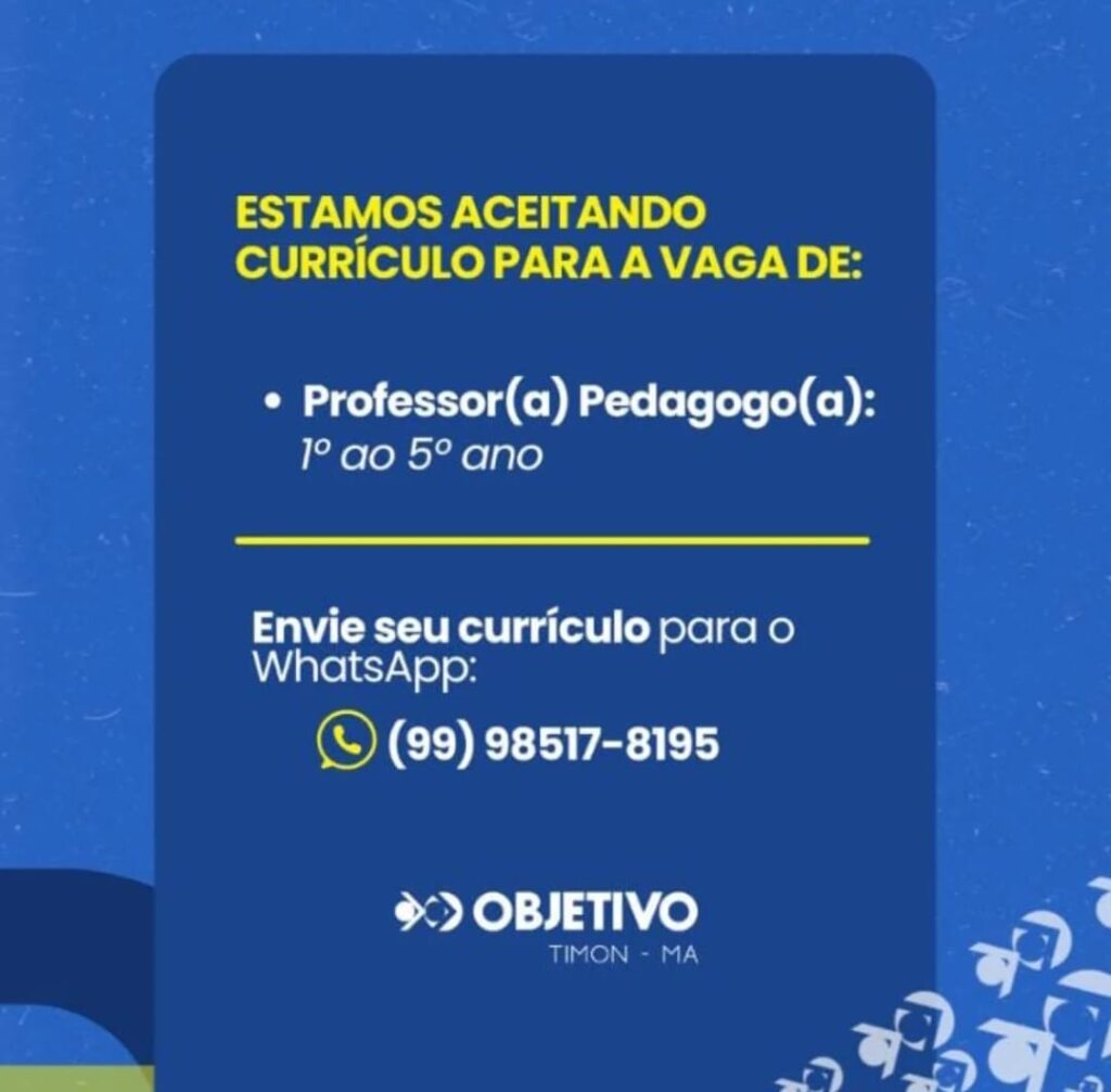Vaga para Professor(a) Pedagogo(a)