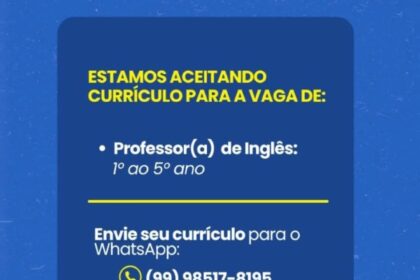 Vaga para Professor(a) de Inglês