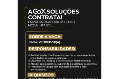 Vaga para Vendedor(a)