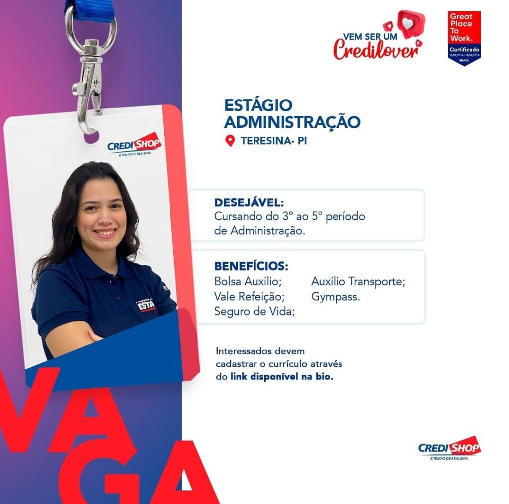 Vaga de Estágio para Administração