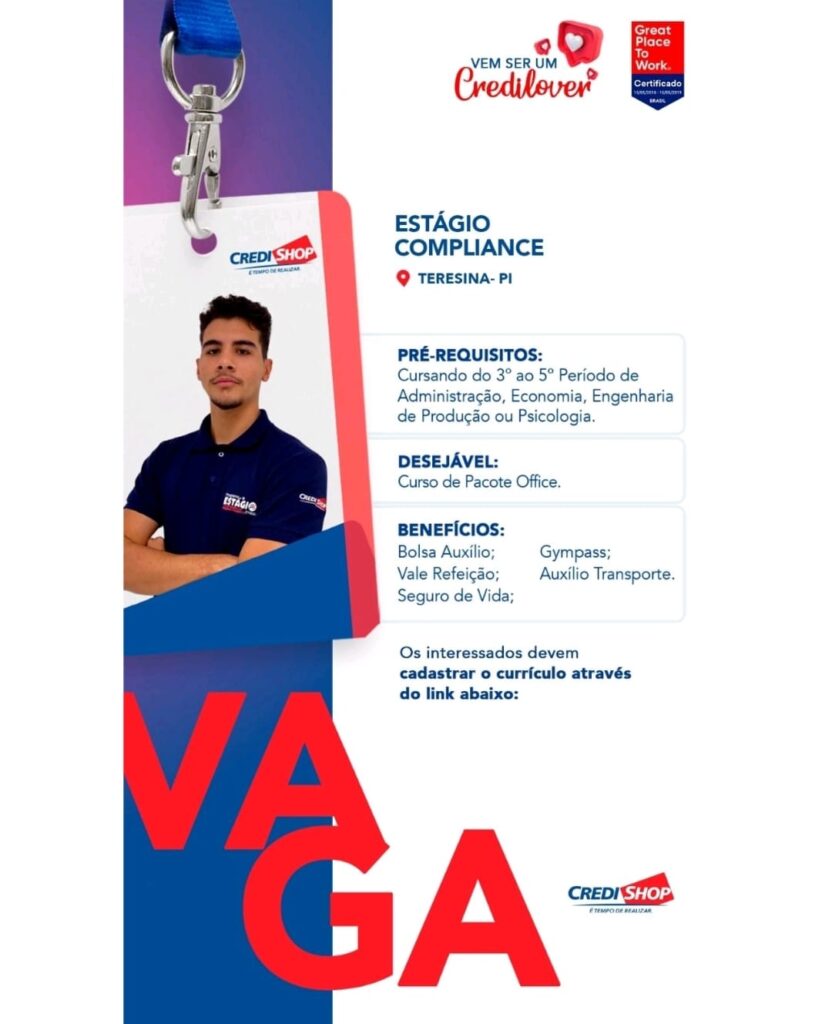 Vaga de Estágio para Compliance