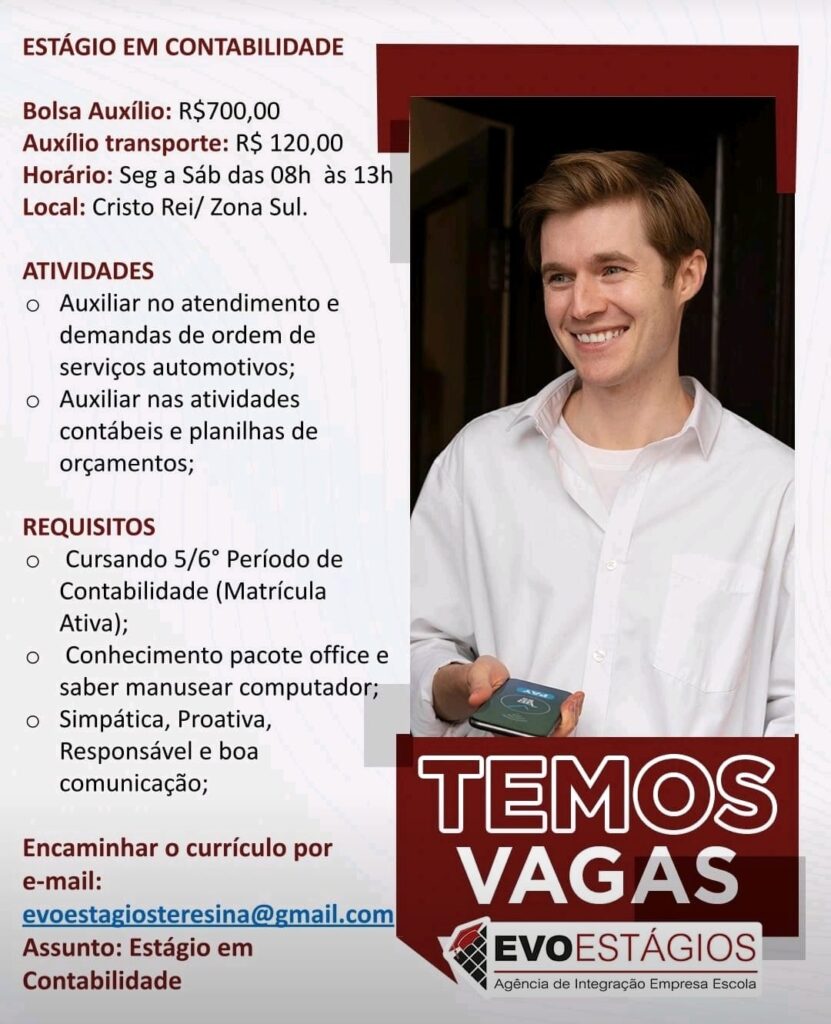 Vaga de Estágio para Contabilidade