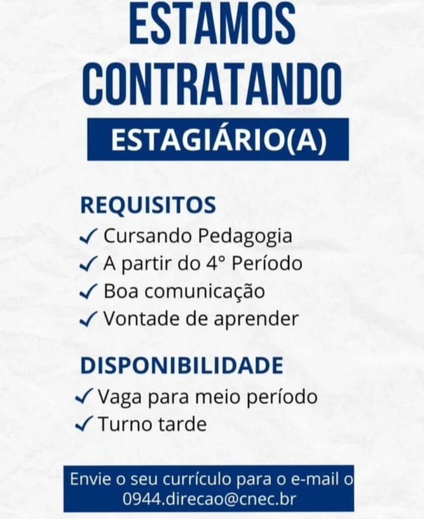 Vaga de Estágio para Ensino Superior