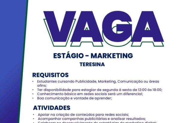 Vaga de Estágio para Marketing