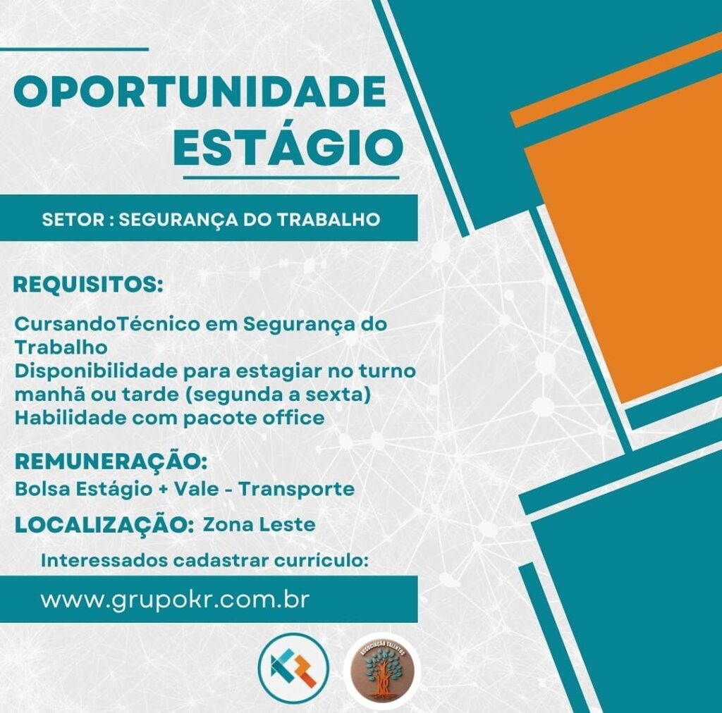 Vaga de Estágio para Segurança do Trabalho