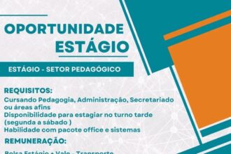 Vaga de Estágio para Setor Pedagógico