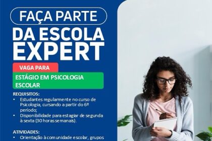 Vaga de estágio para Psicologia Escolar