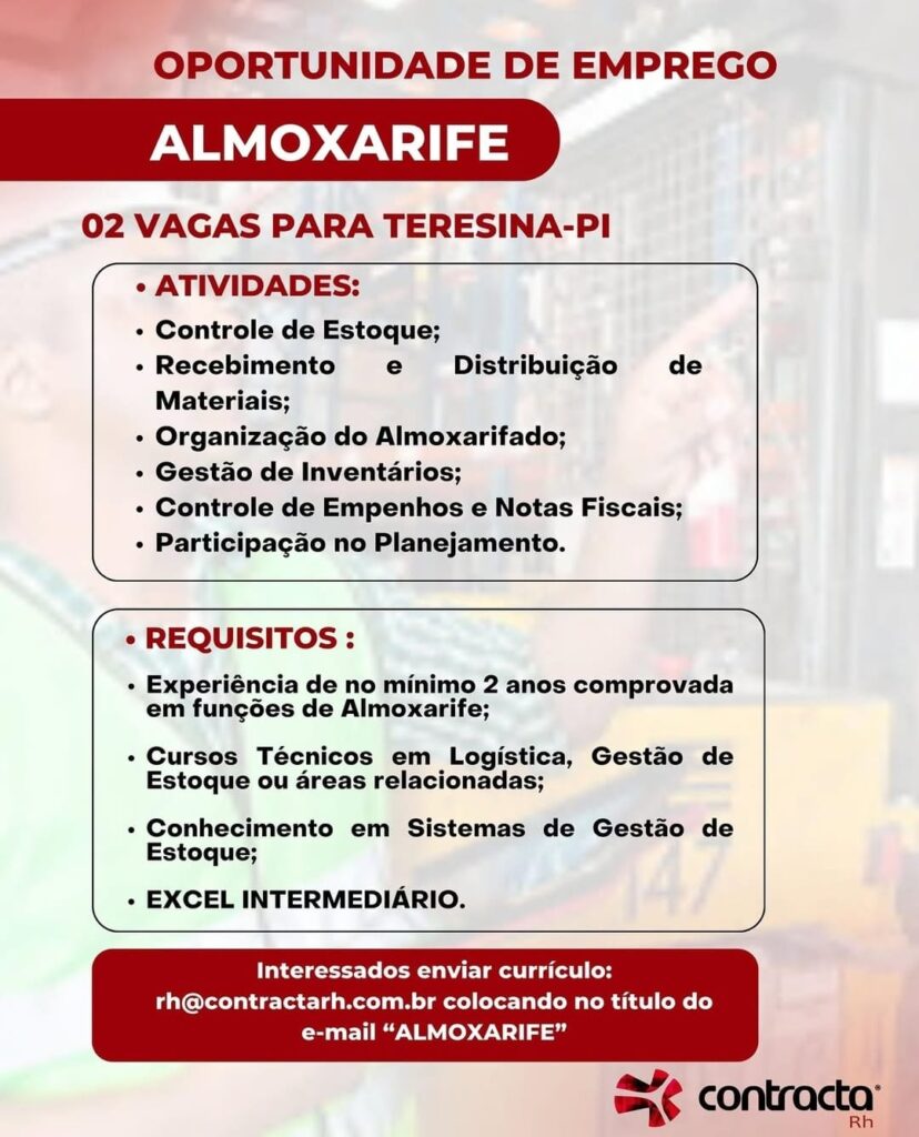 Vaga para Almoxarife