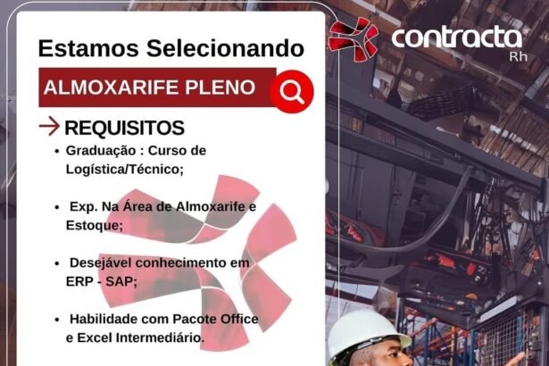Vaga para Almoxarife Pleno