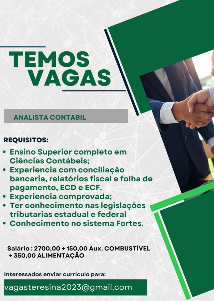 Vaga para Analista Contábil