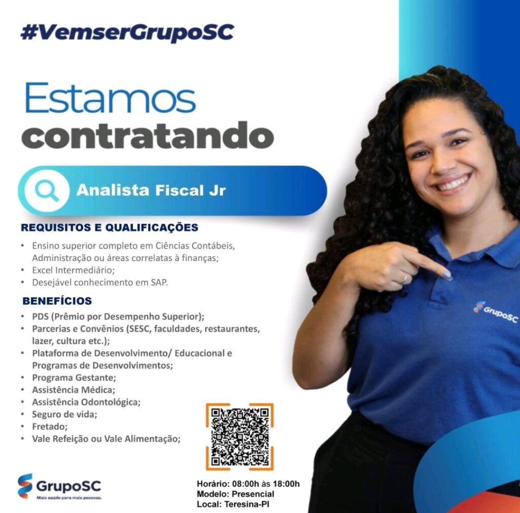 Vaga para Analista Fiscal Jr