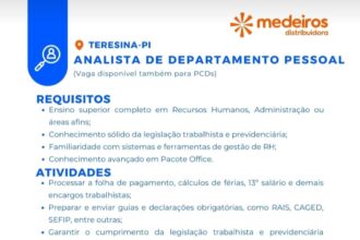Vaga para Analista de DP