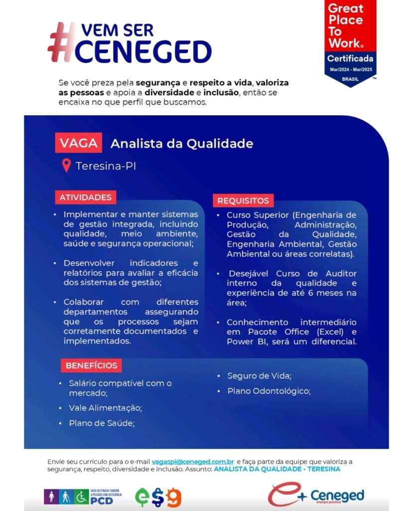Vaga para Analista de Qualidade