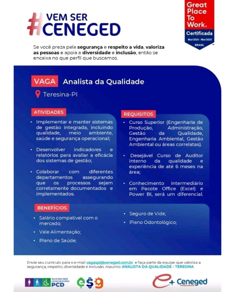 Vaga para Analista de Qualidade