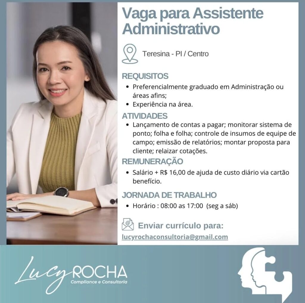 Vaga para Assistente Administrativo