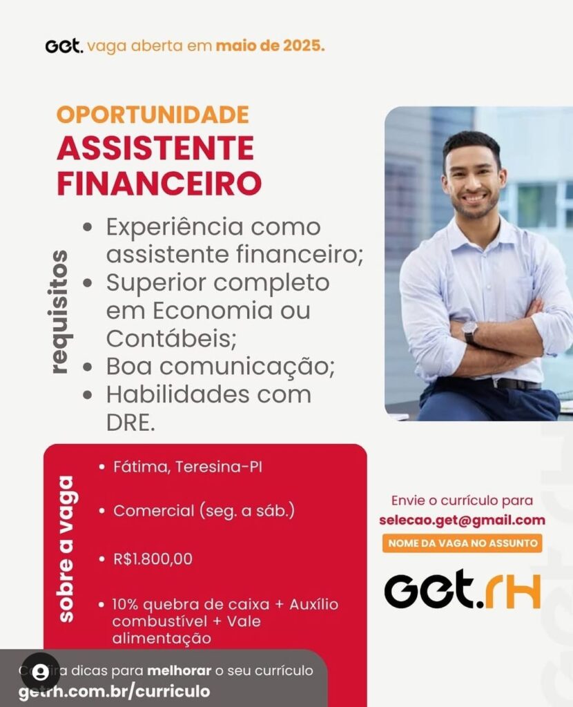 Vaga para Assistente Financeiro