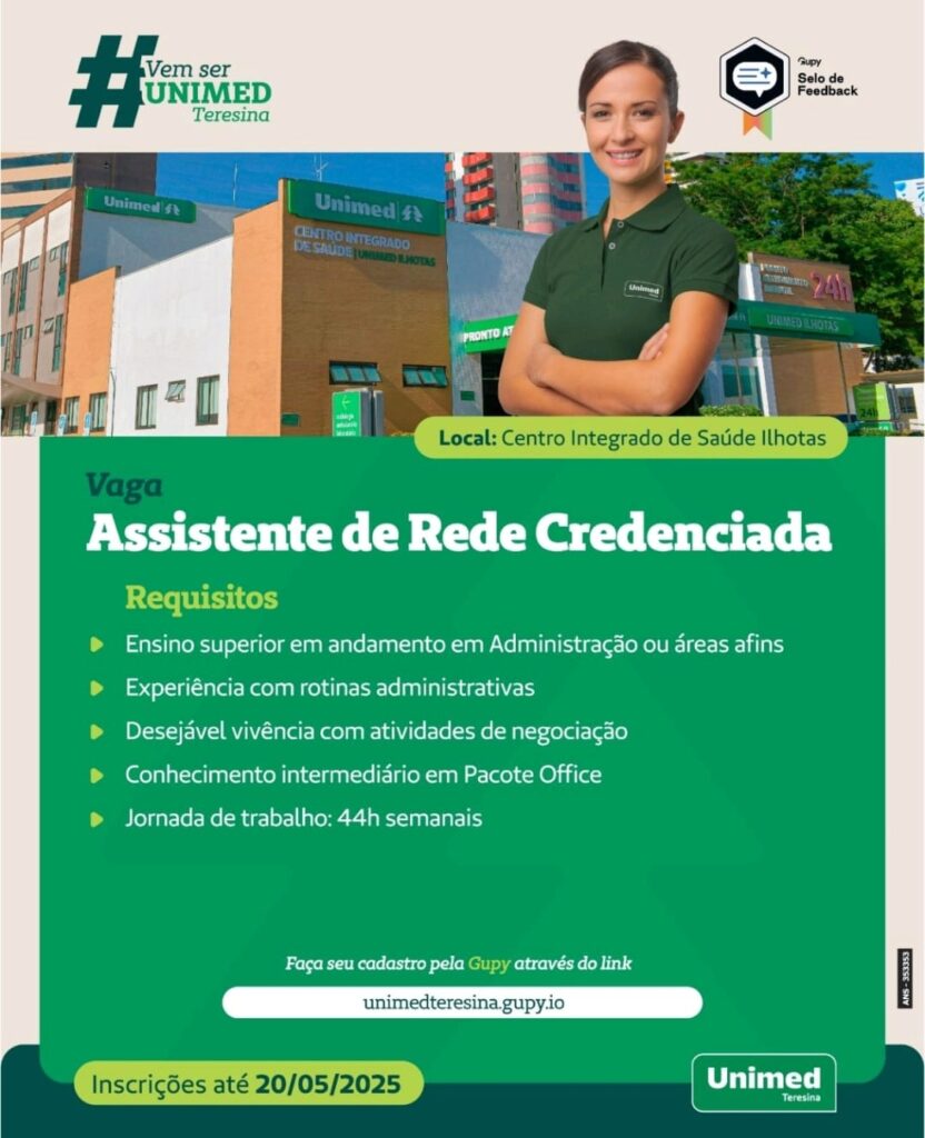 Vaga para Assistente de Rede Credenciada