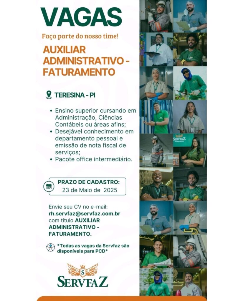 Vaga para Auxiliar Administrativo