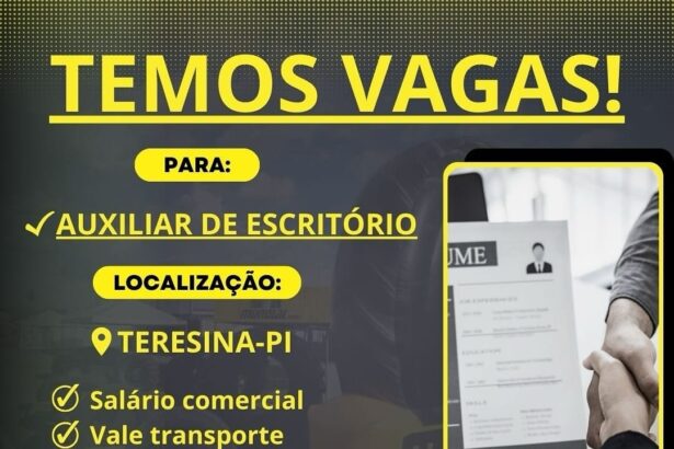 Vaga para Auxiliar de Escritório