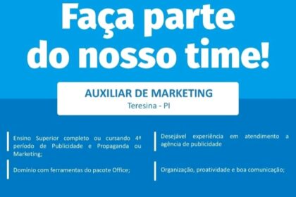 Vaga para Auxiliar de Marketing