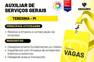Vaga para Auxiliar de Serviços Gerais
