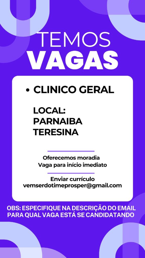 Vaga para Clínico Geral