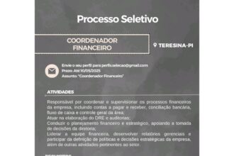 Vaga para Coordenador Financeiro