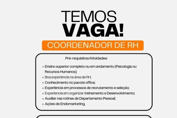 Vaga para Coordenador de RH