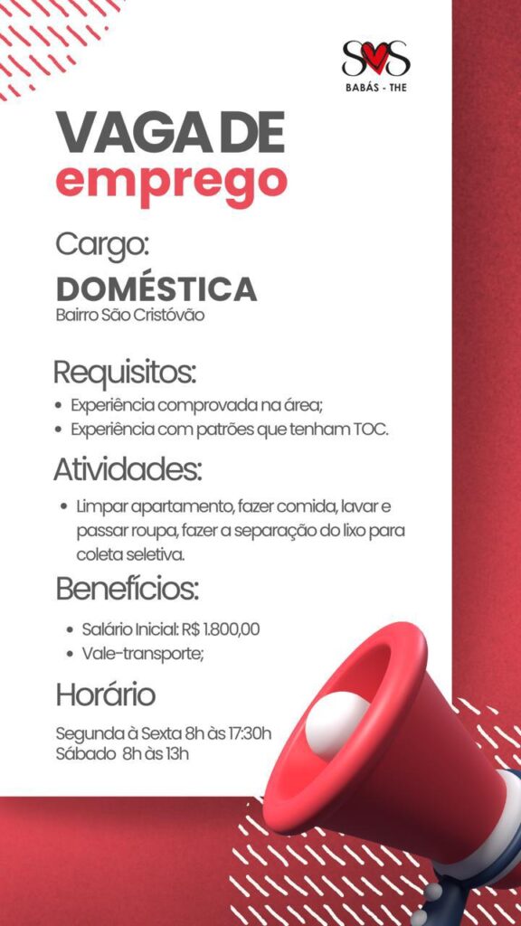 Vaga para Doméstica