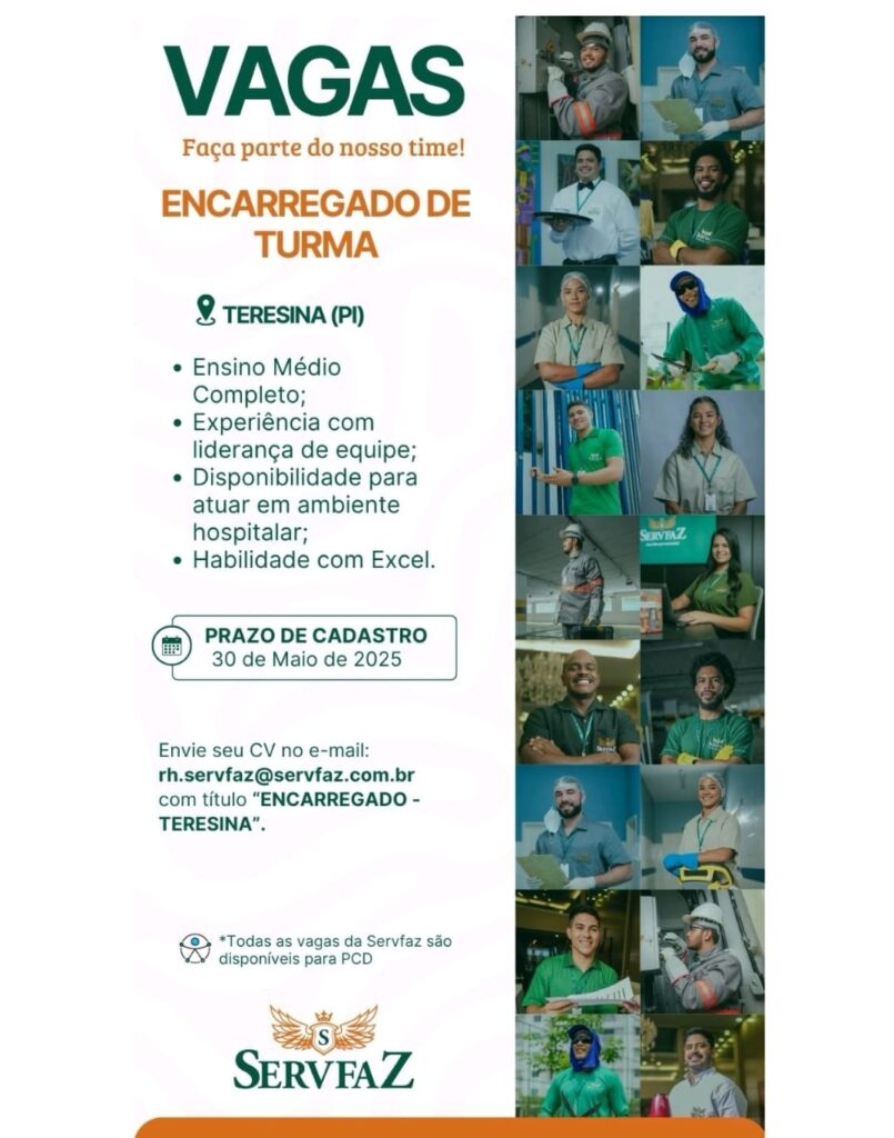 Vaga para Encarregado de Turma