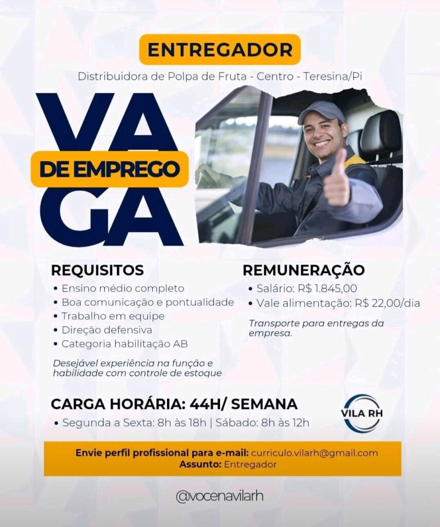 Vaga para Entregador