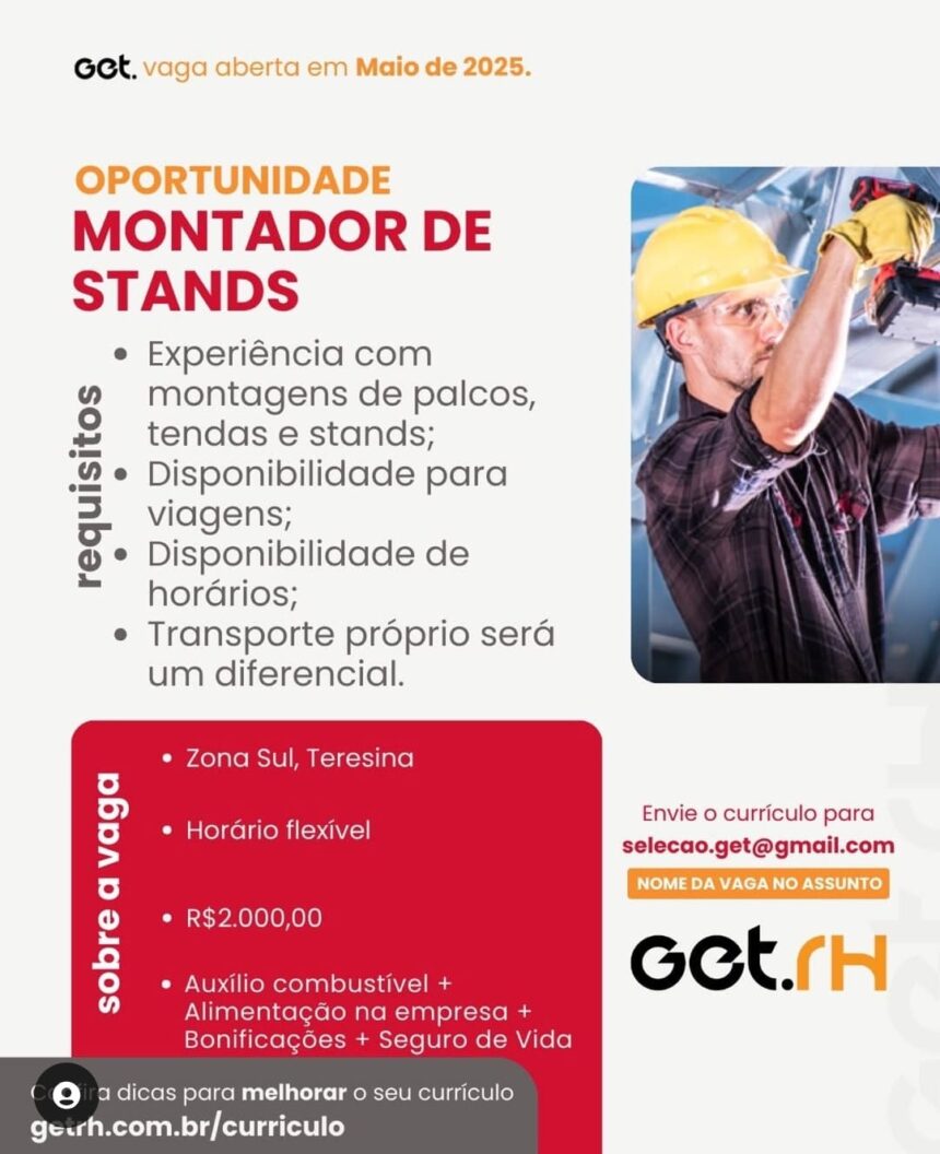 Vaga para Montador de Stands