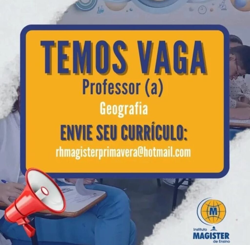 Vaga para Professor de Geografia
